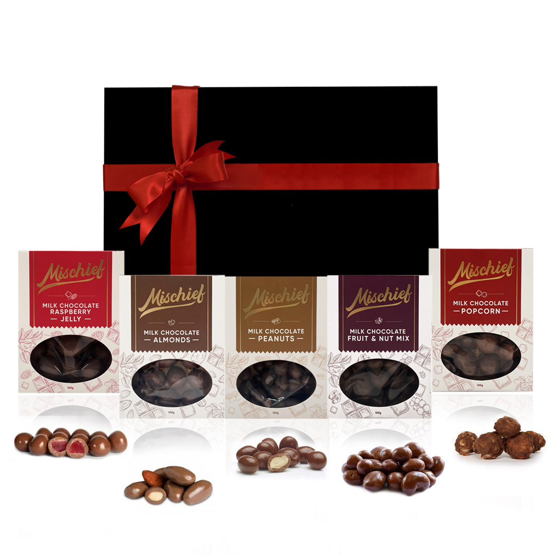 Mischief Chocolate Gift Hamper – Ribbon & Goodness