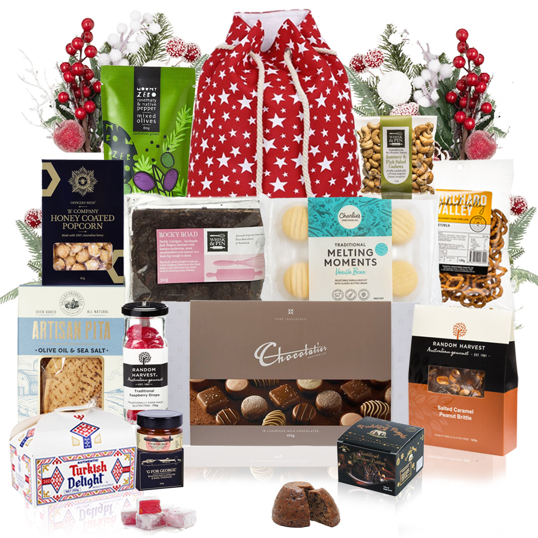 Christmas Gift Hampers & Festive Sacks - Ribbon & Goodness